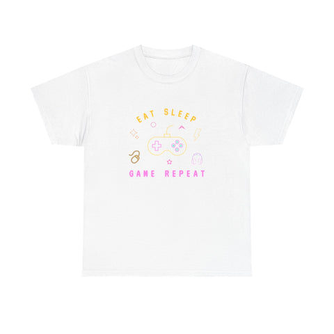 Gamer Vibes Unisex Tee - Eat Sleep Game Repeat, Video Game Shirt, Casual Wear, Gift for Gamers, Gaming Merchandise