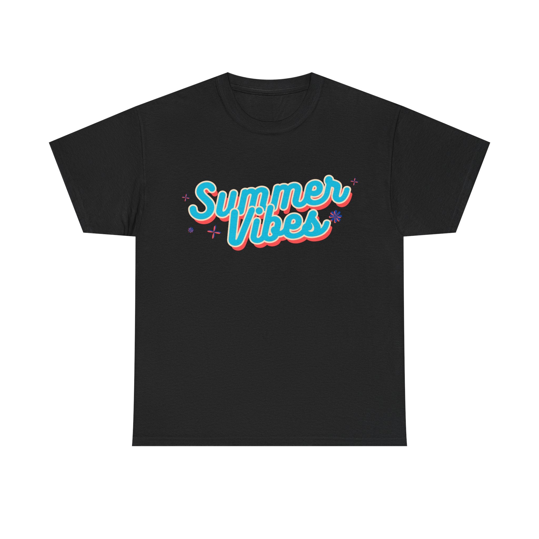 Summer Vibes Unisex Heavy Cotton Tee, Casual Summer Shirt, Beachwear, Gift for Friends, Vacation Essential, Fun Tee