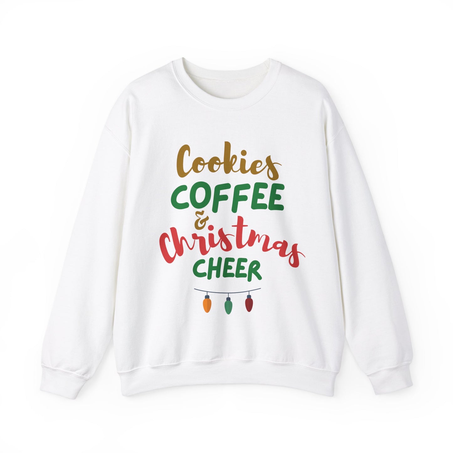 Christmas Cheer Sweatshirt, Cozy Holiday Apparel, Unisex Crewneck, Perfect for Christmas and Winter Gatherings, Gift for Coffee Lovers