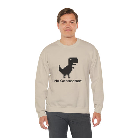 Funny Dinosaur No Connection Sweatshirt, Unisex Crewneck, Gamers Gift, Perfect for Tech Lovers and Online Students, Birthday Gift, Everyday