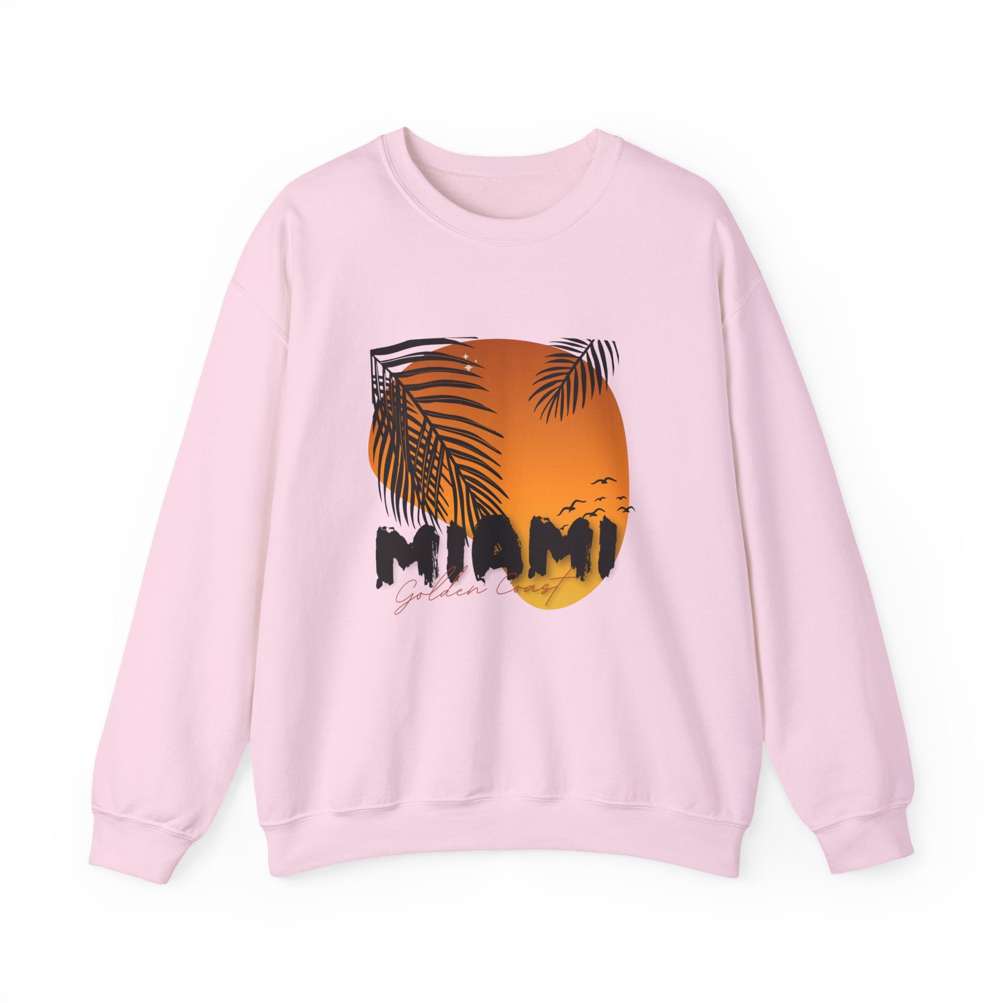 Miami Sunset Crewneck Sweatshirt, Beach Vibes Apparel, Unisex Casual Wear, Summer Fashion