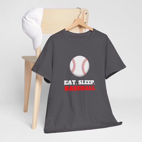 Eat Sleep Baseball Unisex Heavy Cotton Tee, Sports Fans, Gifts for Baseball Lovers, Casual Wear