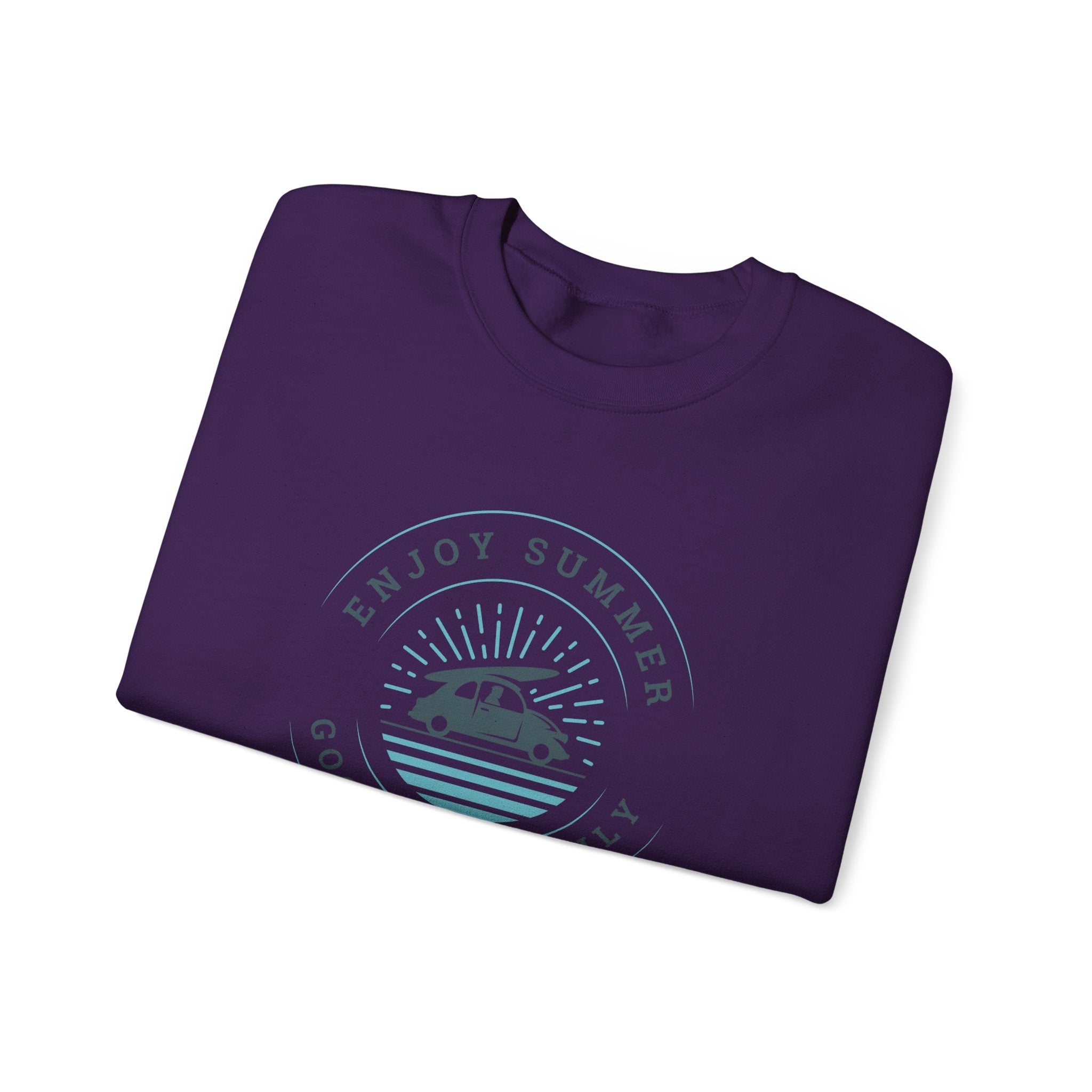 Enjoy Summer Good Vibes Crewneck Sweatshirt, Unisex Summer Apparel, Casual Layering, Beach Day Outfit, Gift for Travel Lovers