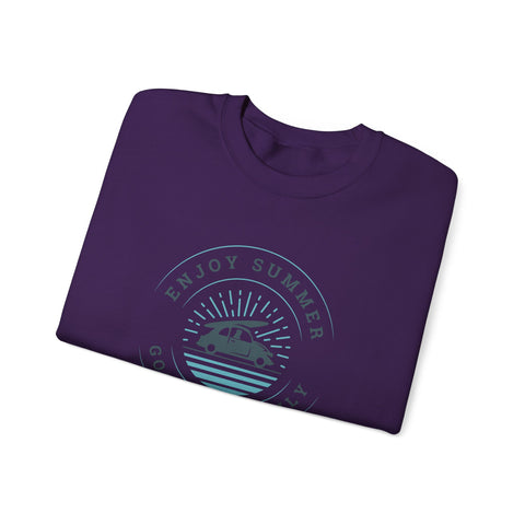 Enjoy Summer Good Vibes Crewneck Sweatshirt, Unisex Summer Apparel, Casual Layering, Beach Day Outfit, Gift for Travel Lovers
