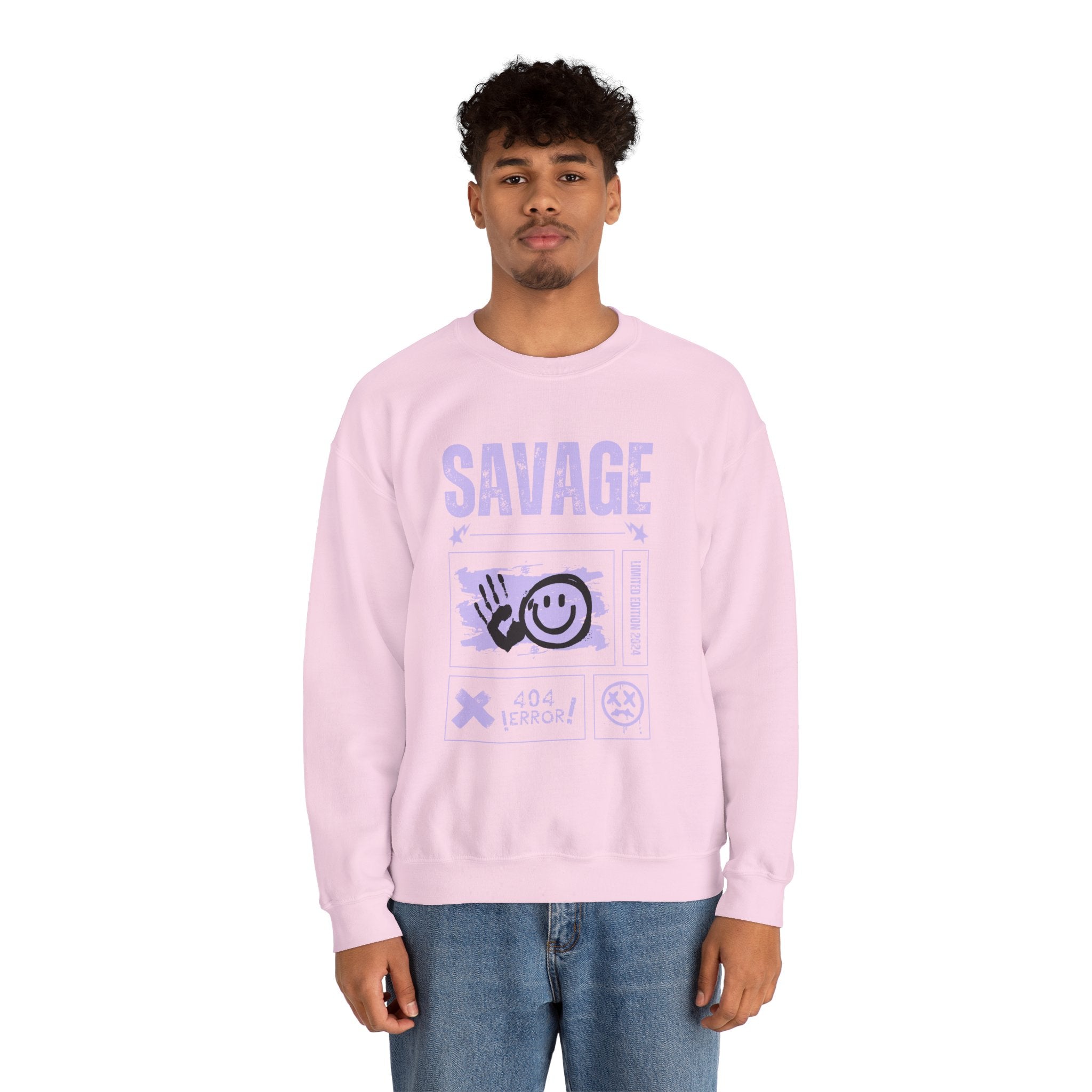 Savage Graphic Crewneck Sweatshirt, Unisex Sweatshirt, Casual Streetwear, Cozy Apparel for All Occasions