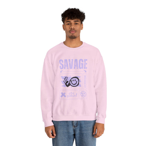 Savage Graphic Crewneck Sweatshirt, Unisex Sweatshirt, Casual Streetwear, Cozy Apparel for All Occasions