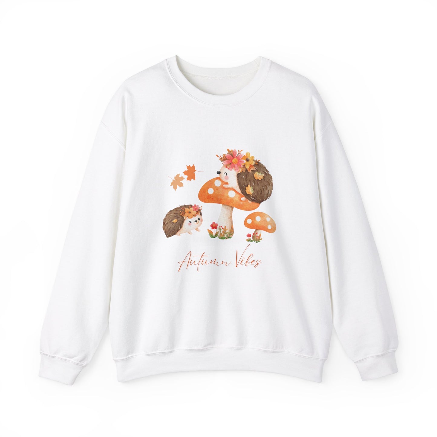 Autumn Vibes Unisex Crewneck Sweatshirt, Cozy Fall Sweater, Hedgehog Design, Perfect Gift for Nature Lovers, Seasonal Apparel, Casual