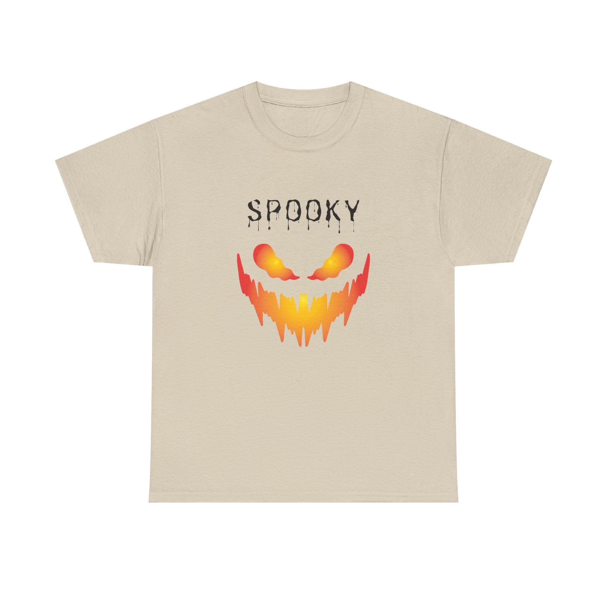 Spooky Halloween Tees, Unisex Heavy Cotton Tee for Fall, Ghostly Graphics Shirt, Halloween Apparel