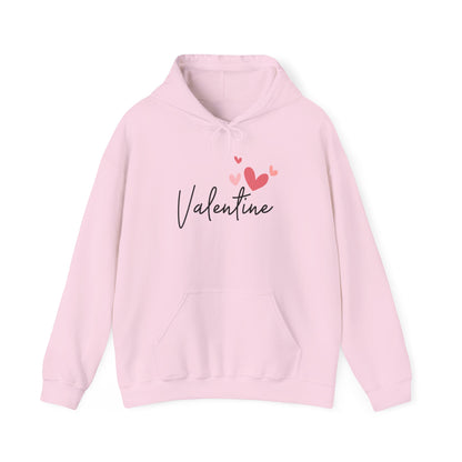 Valentine's Day Hooded Sweatshirt, Cozy Layer, Love Gift, Couples Apparel, Heart Print Hoodie, Unisex Pullover