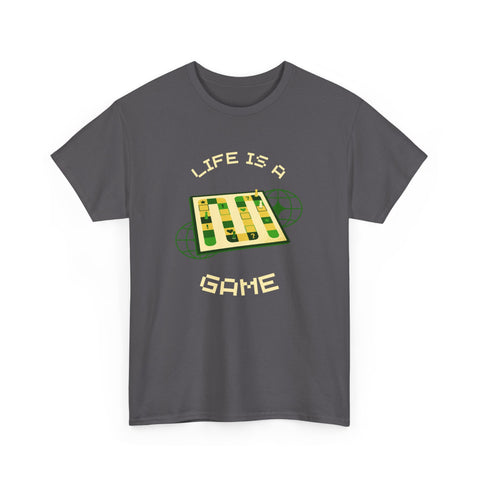 Life is a Game Unisex Heavy Cotton Tee, Casual Wear, Fun Gaming T-Shirt, Everyday Comfort