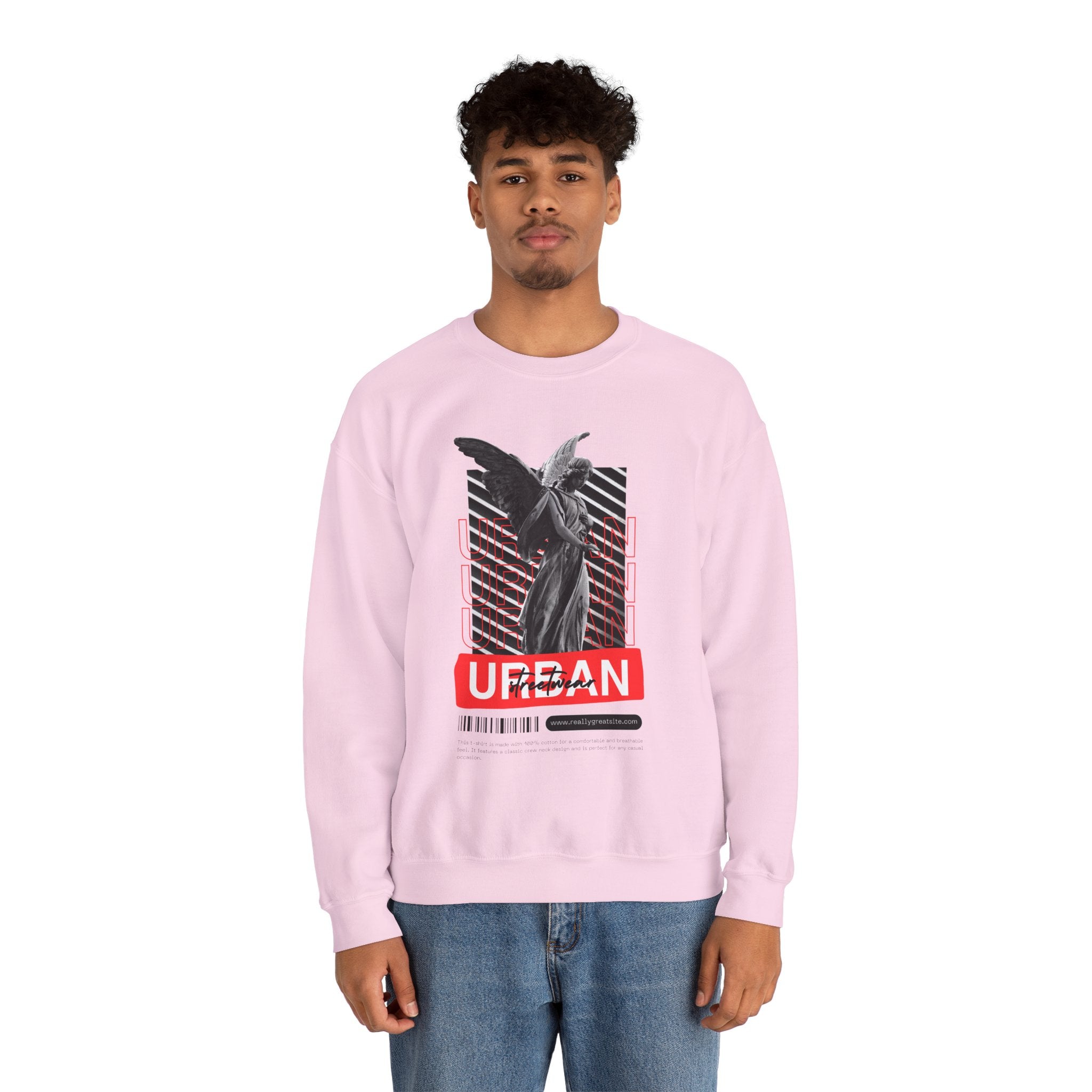 Urban Angel Graphic Sweatshirt, Unisex Crewneck Sweatshirt, Casual Streetwear, Perfect for Gift, Cozy Layering