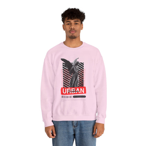 Urban Angel Graphic Sweatshirt, Unisex Crewneck Sweatshirt, Casual Streetwear, Perfect for Gift, Cozy Layering