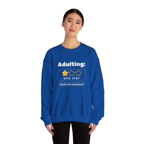 Adulting Sweatshirt - Humor Crewneck for Students, Gift for Millennials, Cozy Lounge Wear, Funny Sweatshirt for Birthdays, Adult Humor