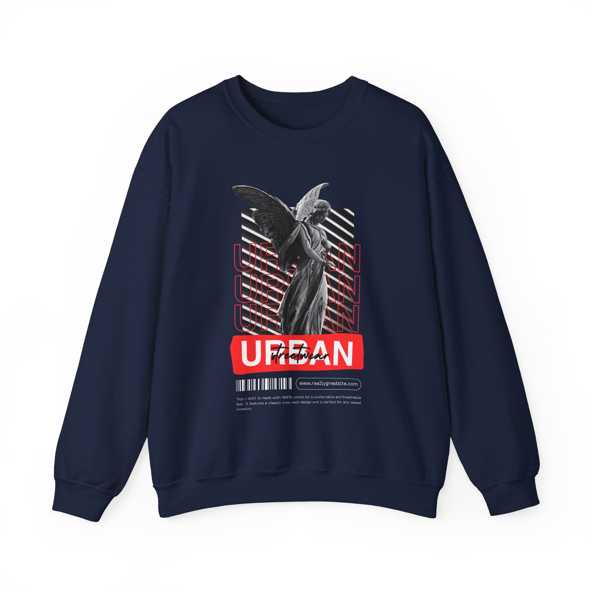 Urban Angel Graphic Sweatshirt, Unisex Crewneck Sweatshirt, Casual Streetwear, Perfect for Gift, Cozy Layering
