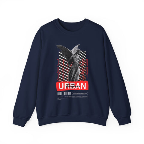 Urban Angel Graphic Sweatshirt, Unisex Crewneck Sweatshirt, Casual Streetwear, Perfect for Gift, Cozy Layering