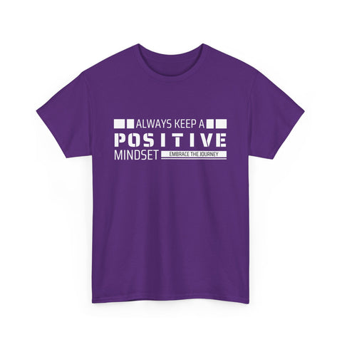 Positive Mindset Unisex Heavy Cotton Tee, Inspirational Shirt, Motivational T-Shirt, Gift for Friends, Casualwear