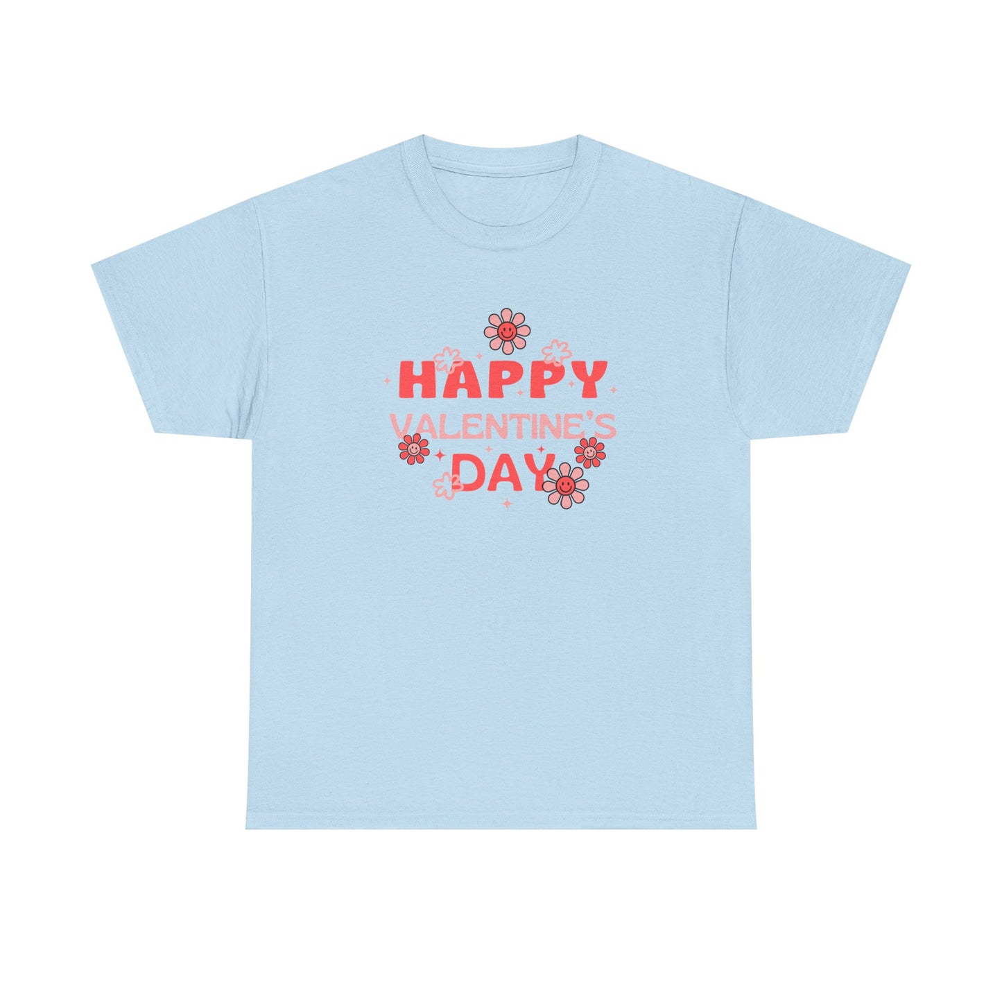 Happy Valentine's Day Unisex Heavy Cotton Tee, Romantic Gift, Casual Wear, Love T-Shirt, Seasonal Fashion, Self-Love Apparel