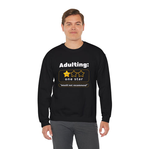 Adulting Sweatshirt - Humor Crewneck for Students, Gift for Millennials, Cozy Lounge Wear, Funny Sweatshirt for Birthdays, Adult Humor