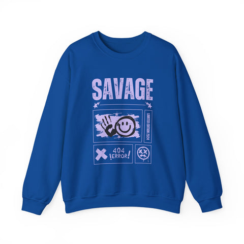 Savage Graphic Crewneck Sweatshirt, Unisex Sweatshirt, Casual Streetwear, Cozy Apparel for All Occasions