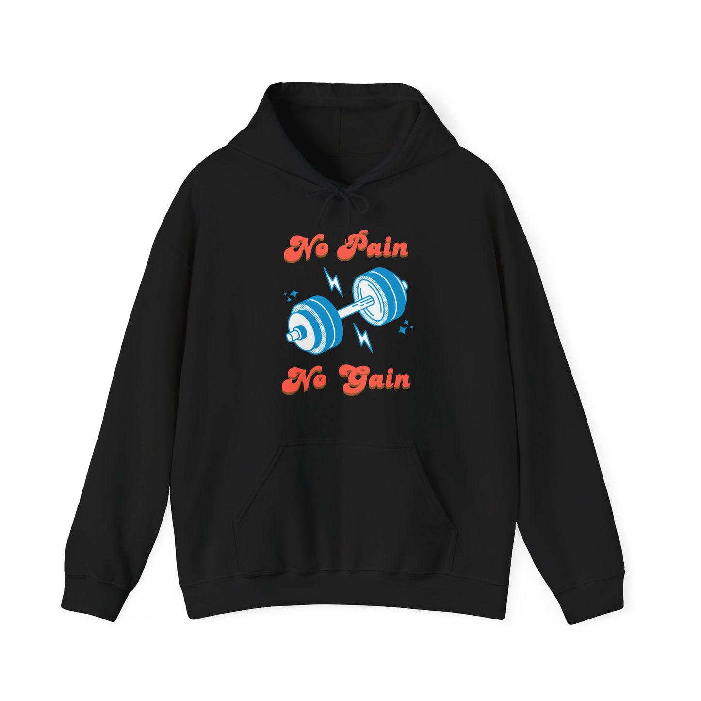 No Pain No Gain Hoodie | Motivational Fitness Sweatshirt, Workout Hooded Pullover, Gym Apparel, Gift for Athletes