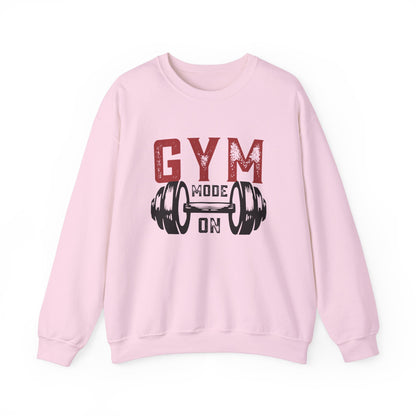 Gym Mode On Crewneck Sweatshirt - Fitness Gift, Workout Apparel, Casual Wear, Exercise Clothing, Athleisure Clothing