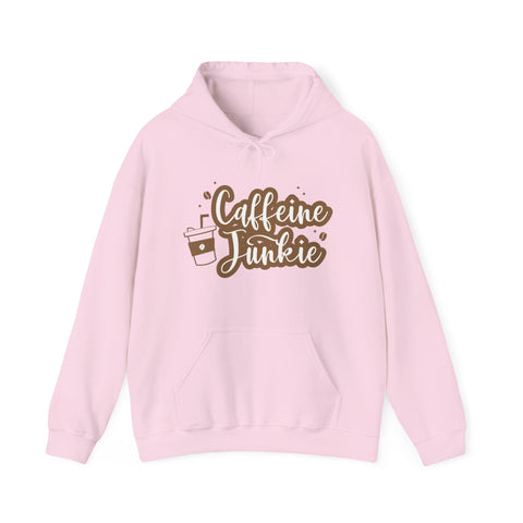Caffeine Junkie Hoodie, Cozy Sweatshirt for Coffee Lovers, Gift for Baristas and Students, Perfect for Relaxing Evenings