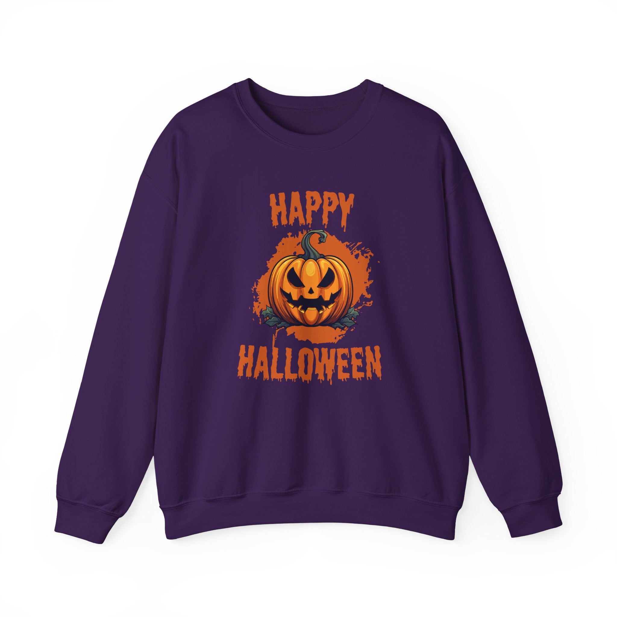 Halloween Pumpkin Crewneck Sweatshirt, Cozy Fall Sweater for Halloween, Unisex Sweatshirt, October Celebration Apparel