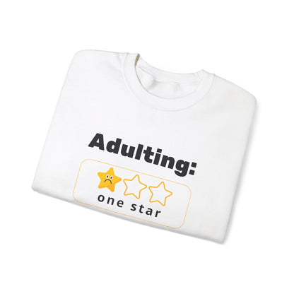 Adulting Review Sweatshirt - Funny Unisex Heavy Blend™ Crewneck