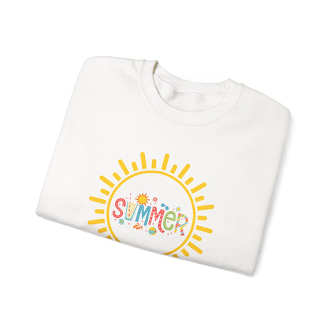 Cheerful Summer Sun Sweatshirt, Cozy Crewneck, Unisex Pullover, Vacation Wear