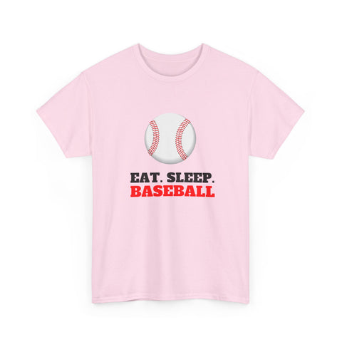 Eat Sleep Baseball Unisex Heavy Cotton Tee, Sports Fans, Gifts for Baseball Lovers, Casual Wear
