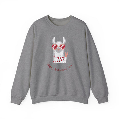 Valentine's Day Llama Sweatshirt, Cute Gift for Her, Cozy Crewneck, Fun Animal Apparel, Unisex Pullover, Valentine's Day Gift