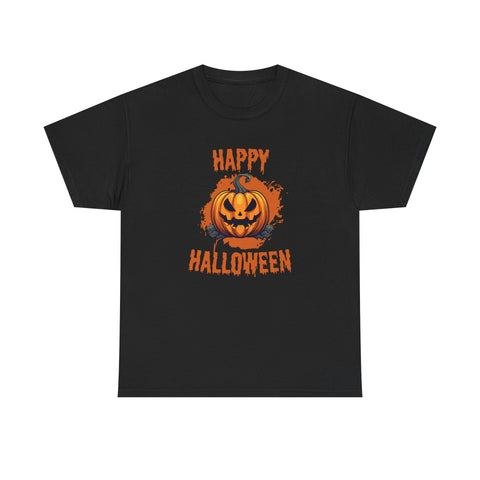 Halloween Unisex Heavy Cotton Tee, Spooky Pumpkin Graphic, Fall Festival Shirt, Halloween Party Top, Casual Autumn Apparel