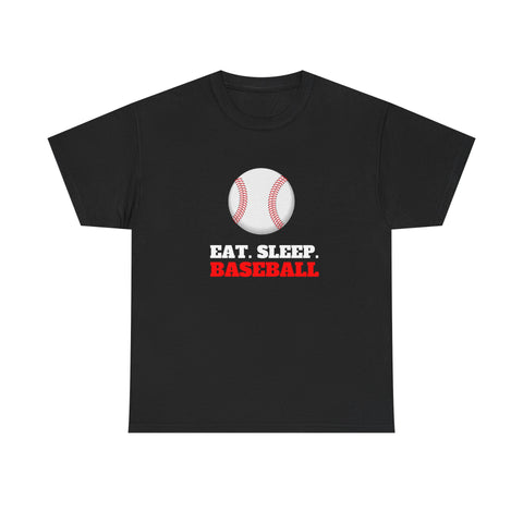 Eat Sleep Baseball Unisex Heavy Cotton Tee, Sports Fans, Gifts for Baseball Lovers, Casual Wear
