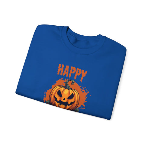 Halloween Pumpkin Crewneck Sweatshirt, Cozy Fall Sweater for Halloween, Unisex Sweatshirt, October Celebration Apparel