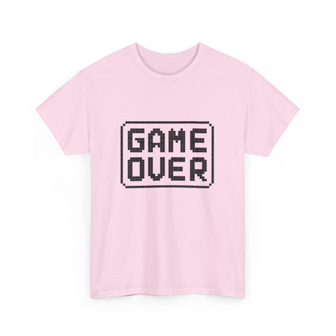 Game Over Unisex Heavy Cotton Tee, Retro Gamer Shirt, Video Game T-Shirt, Casual Gaming Apparel