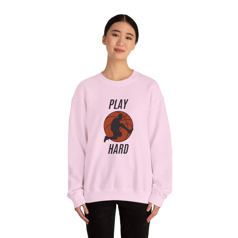Play Hard Basketball Crewneck Sweatshirt, Unisex Sportswear, Active Lifestyle Sweatshirt, Perfect for Athletes and Coaches