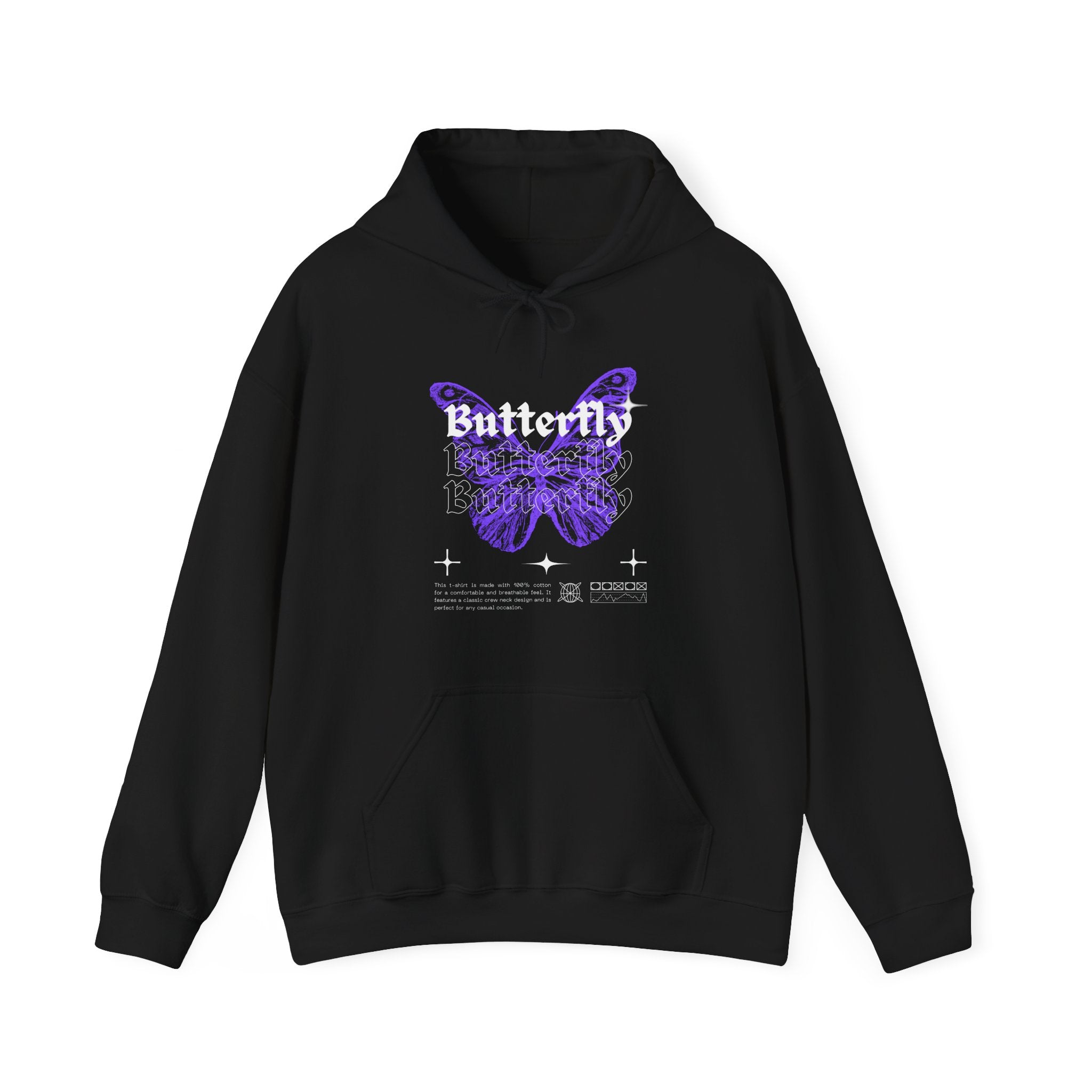 Butterfly Unisex Hoodie, Cozy Streetwear Sweatshirt for Nature Lovers, Spring Fashion, Casual Wear