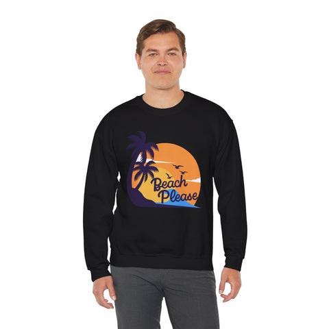 Beach Please Sweatshirt, Unisex Crewneck for Summer Vibes, Perfect for Vacations, Gifts, and Beach Days