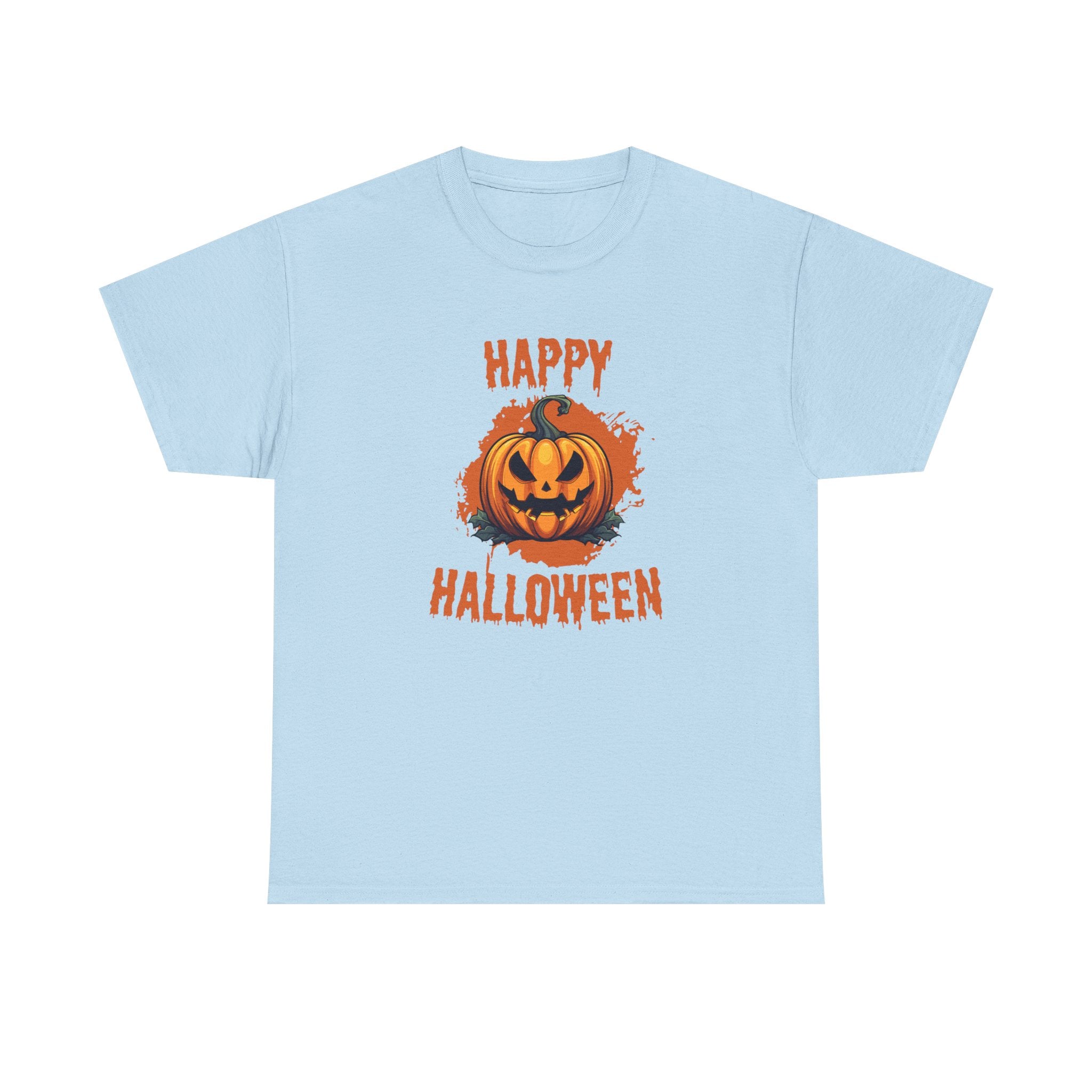 Halloween Unisex Heavy Cotton Tee, Spooky Pumpkin Graphic, Fall Festival Shirt, Halloween Party Top, Casual Autumn Apparel