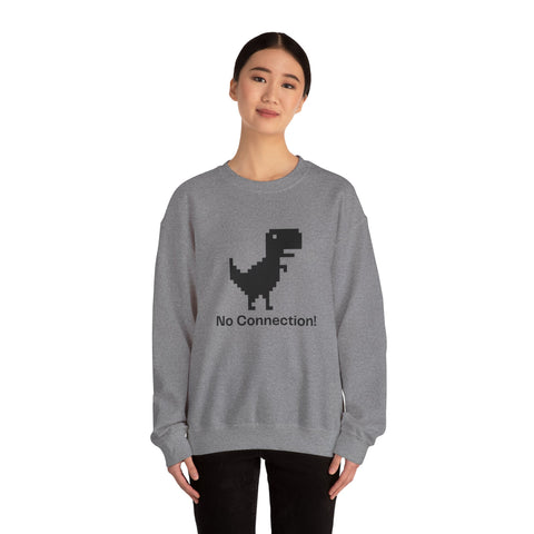 Funny Dinosaur No Connection Sweatshirt, Unisex Crewneck, Gamers Gift, Perfect for Tech Lovers and Online Students, Birthday Gift, Everyday