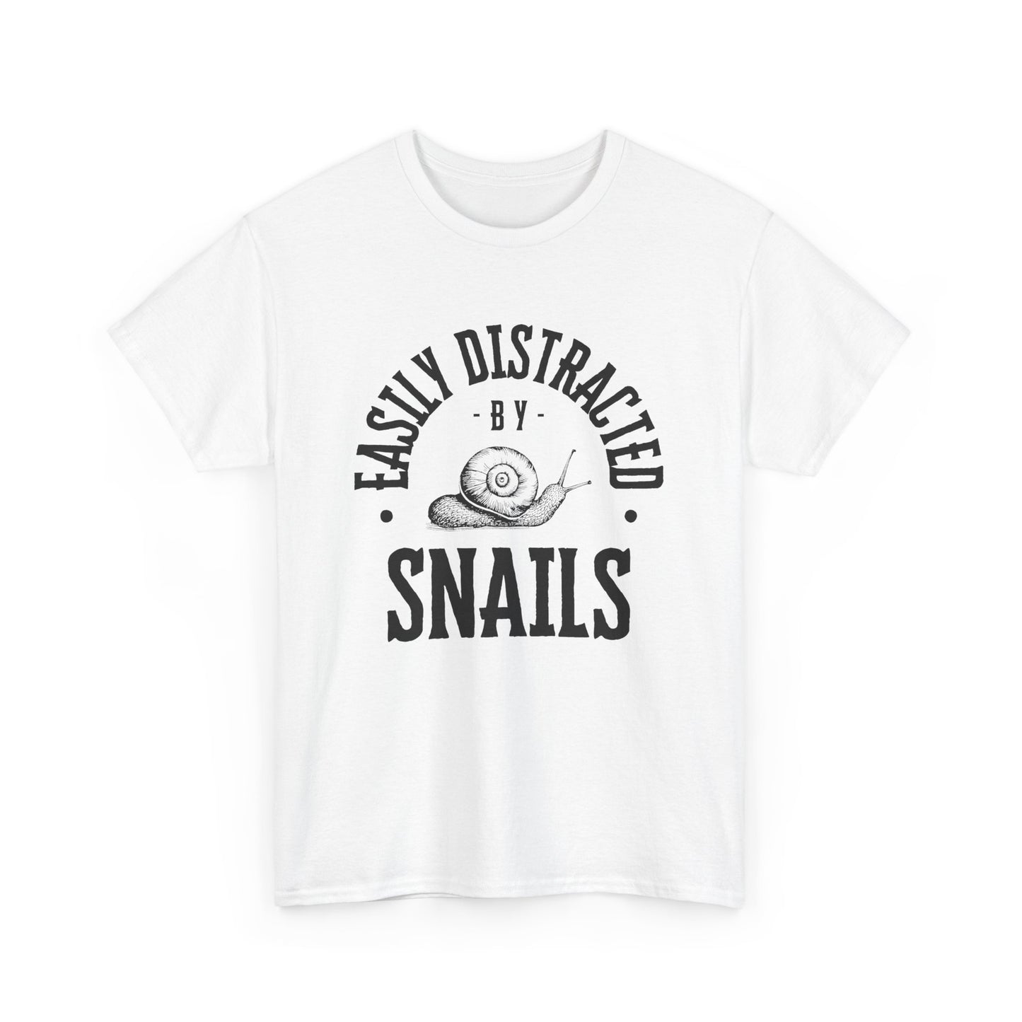 Easily Distracted by Snails Tee, Funny Snail Shirt, Unisex Graphic Tee, Gift for Snail Lovers, Nature Humor Tee, Casual Wear