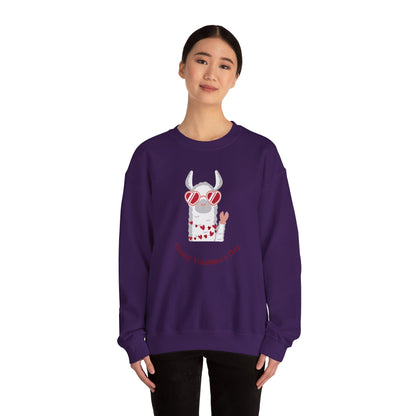 Valentine's Day Llama Sweatshirt, Cute Gift for Her, Cozy Crewneck, Fun Animal Apparel, Unisex Pullover, Valentine's Day Gift