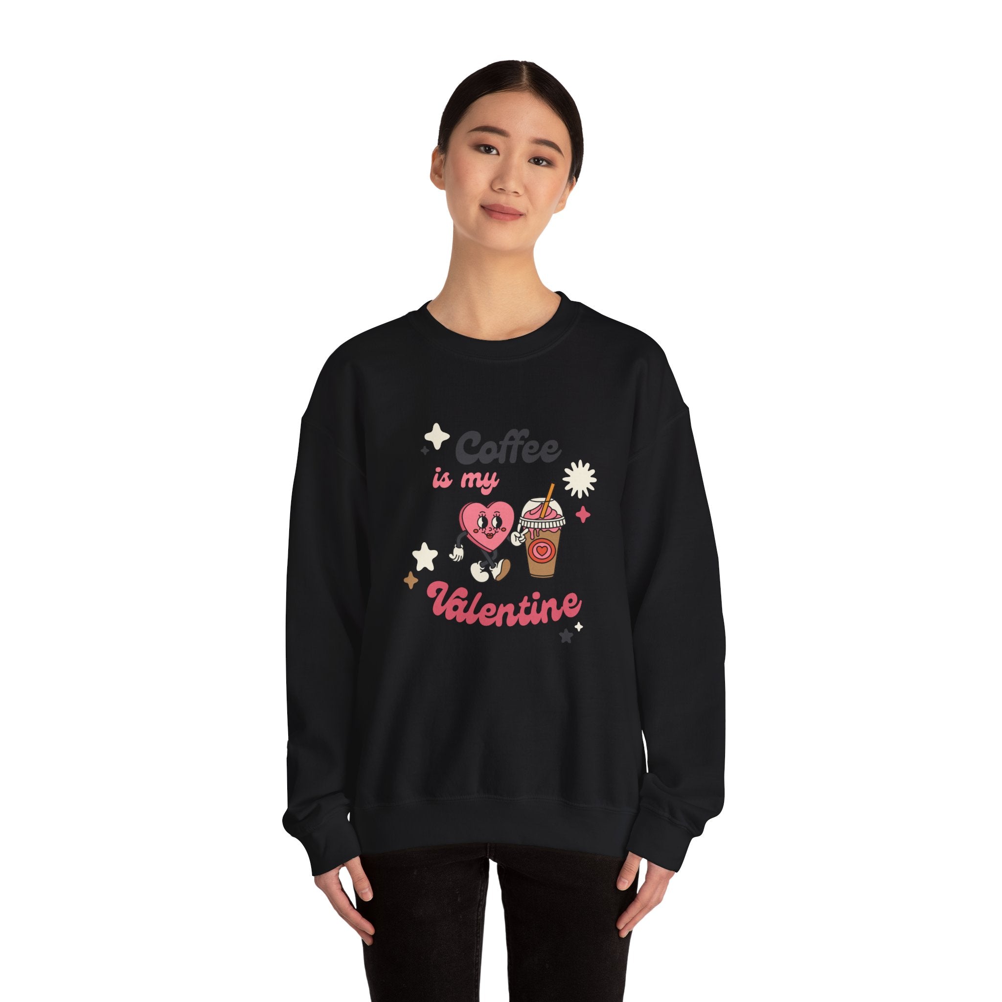 Coffee Is My Valentine Sweatshirt, Cozy Apparel for Coffee Lovers, Cute Valentine Gift, Unisex Crewneck, Casual Wear, Everyday Comfort