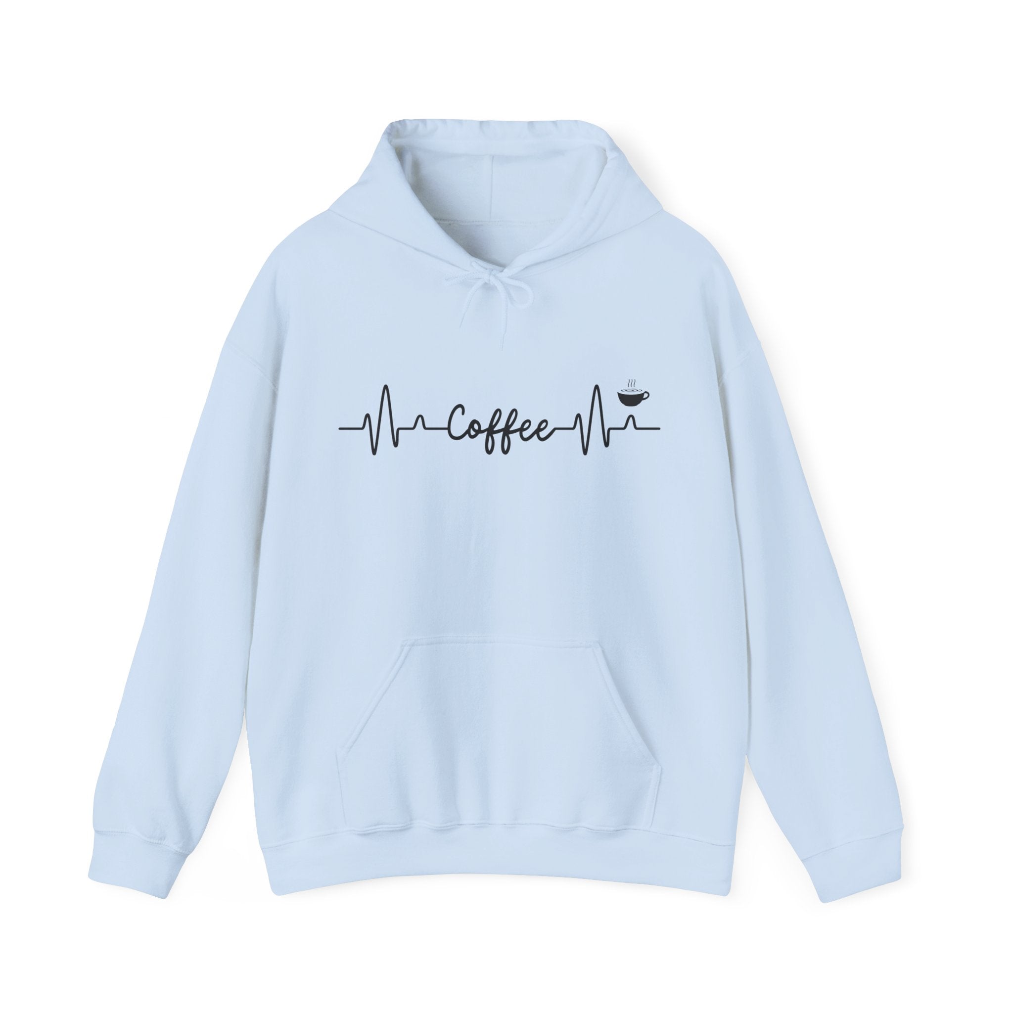 Coffee Heartbeat Hoodie, Gift for Baristas, Cozy Winter Wear, Birthday Gift, Relaxation Outfit, Coffee Lover Sweatshirt, Barista Gift,