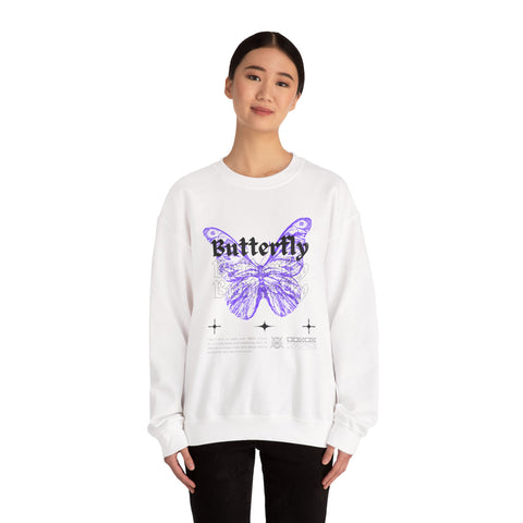Butterfly Graphic Crewneck Sweatshirt, Unisex Sweatshirt, Cozy,Streetwear Fashion, Spring Wardrobe Essential, Butterfly Lover's Gift