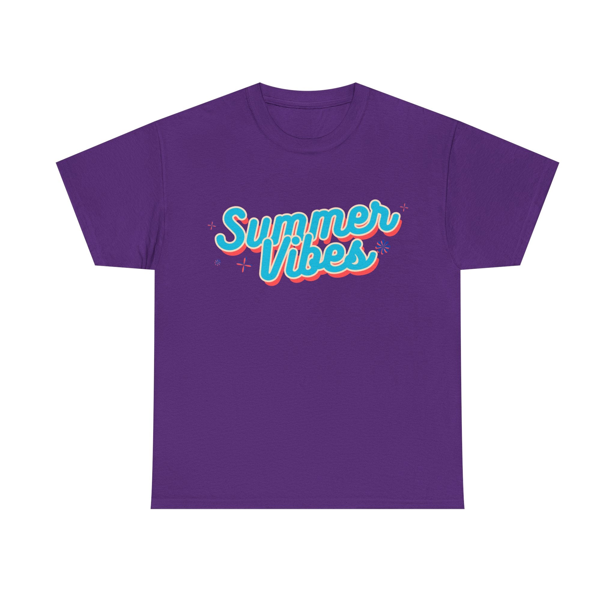 Summer Vibes Unisex Heavy Cotton Tee, Casual Summer Shirt, Beachwear, Gift for Friends, Vacation Essential, Fun Tee