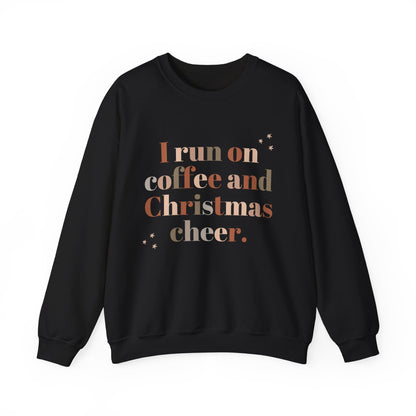 Coffee & Christmas Cheer Sweatshirt, Cozy Holiday Crewneck, Winter Gift for Coffee Lovers, Festive Apparel for Christmas, Unisex Casual