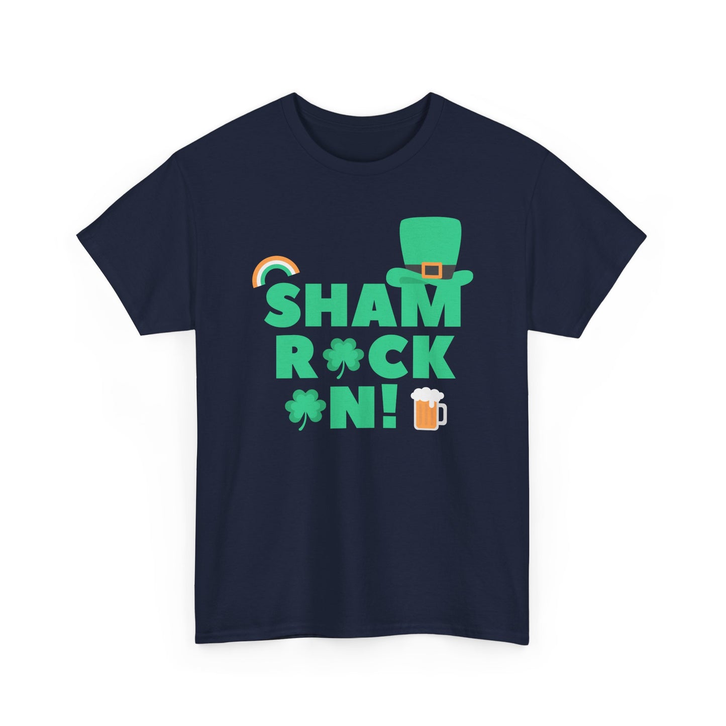 Shamrock On Unisex Heavy Cotton Tee - St Patrick's Day Celebration Shirt