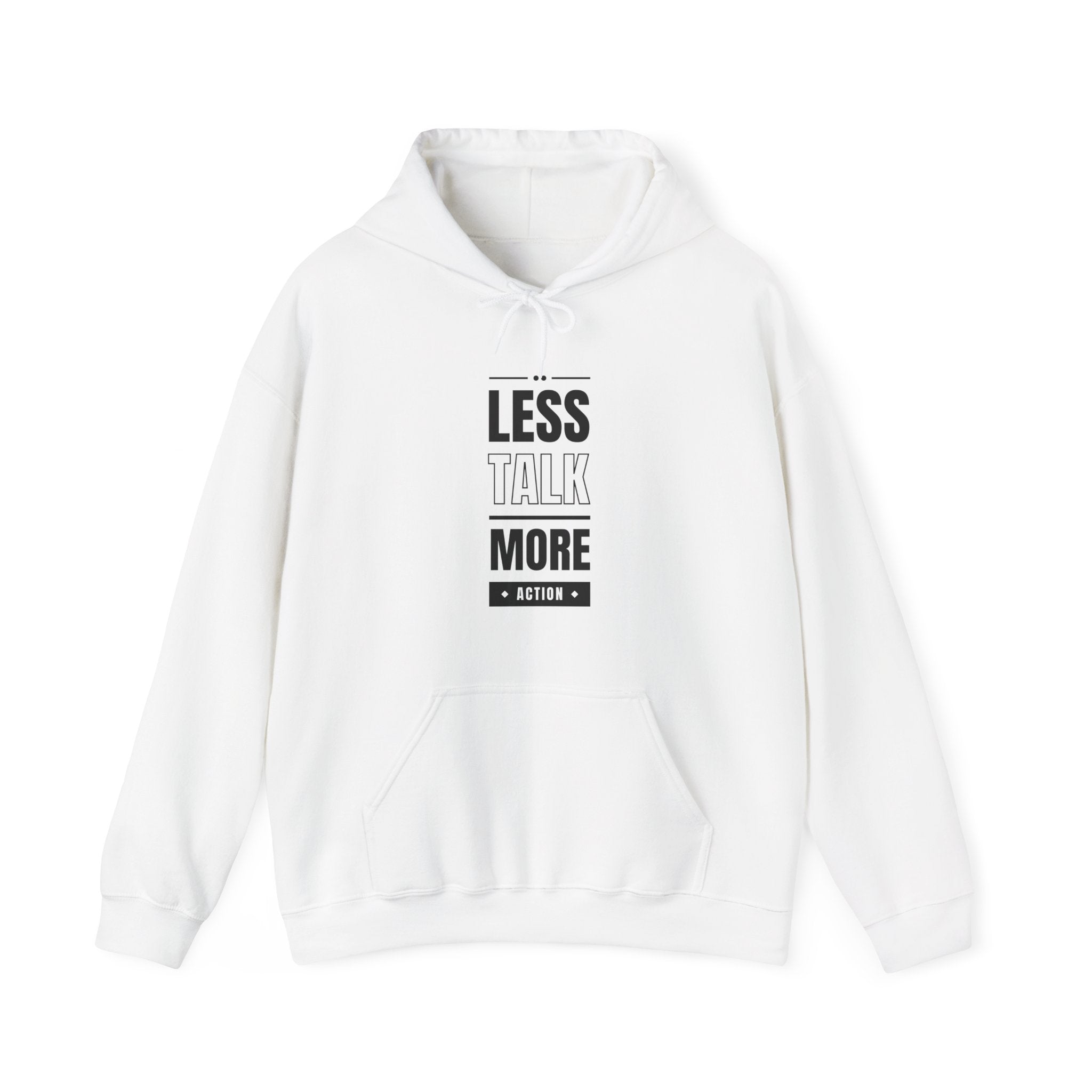Less Talk More Action Hoodie, Unisex Motivational Sweatshirt, Perfect for Gym Lovers, Gift for Him or Her, Casual Wear, Inspiring Fitness