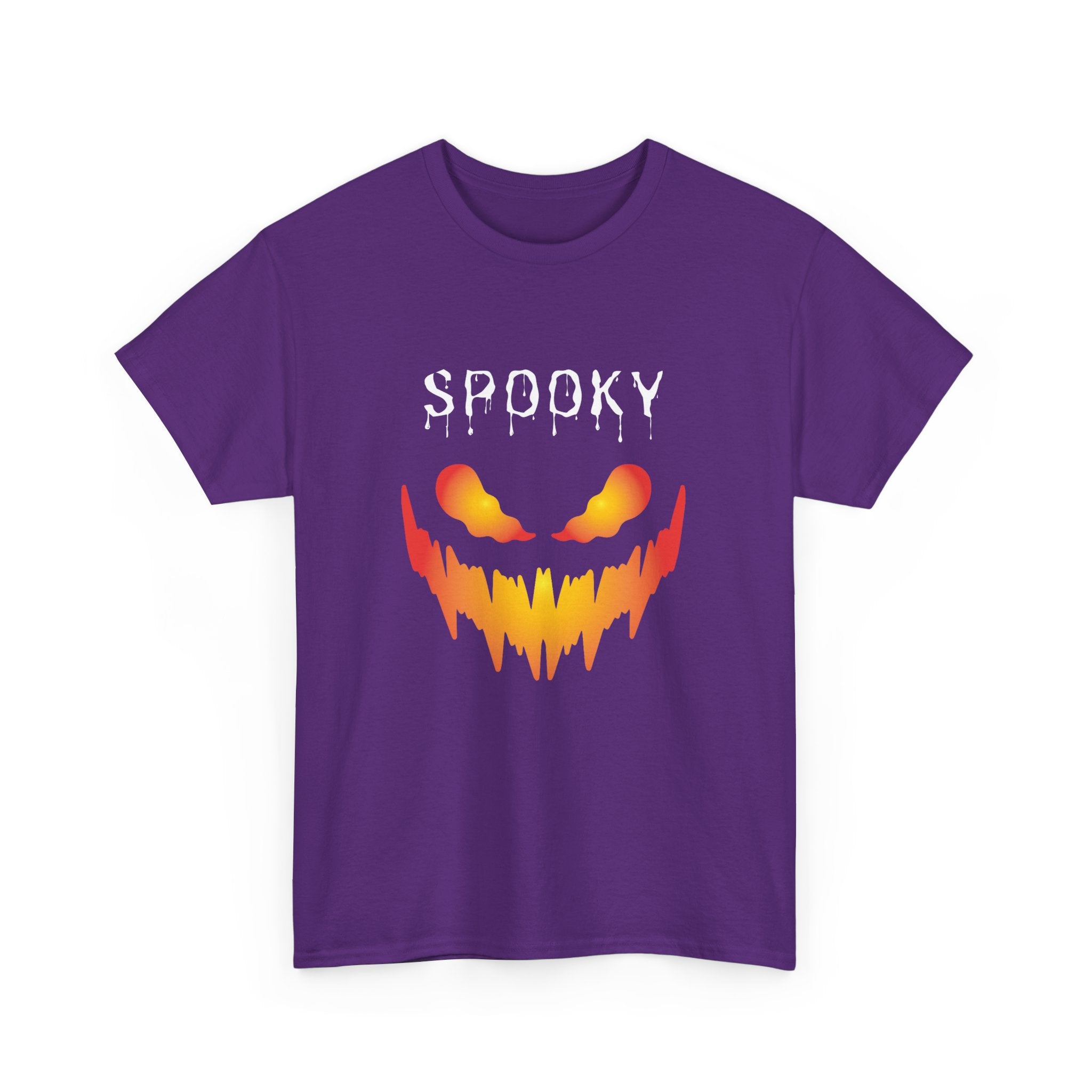 Spooky Halloween Tees, Unisex Heavy Cotton Tee for Fall, Ghostly Graphics Shirt, Halloween Apparel